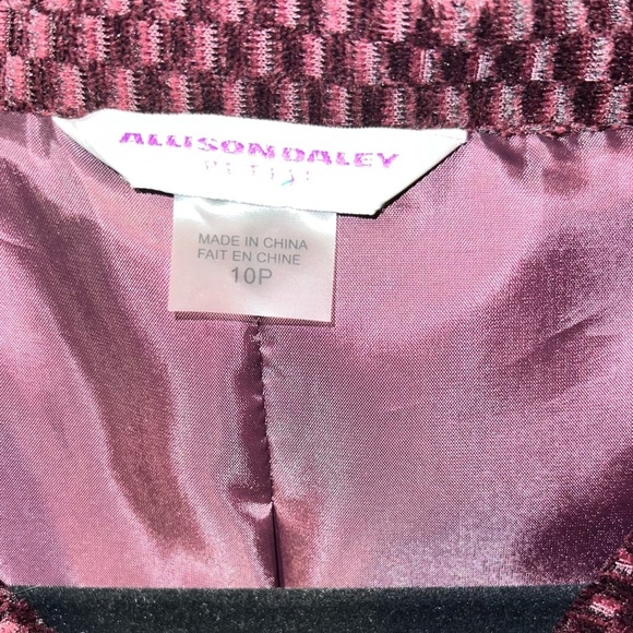 Vintage Allison Daley Velvet Textured Jacket Sz.10P - Picture 6 of 7